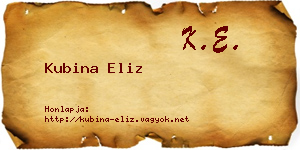 Kubina Eliz névjegykártya